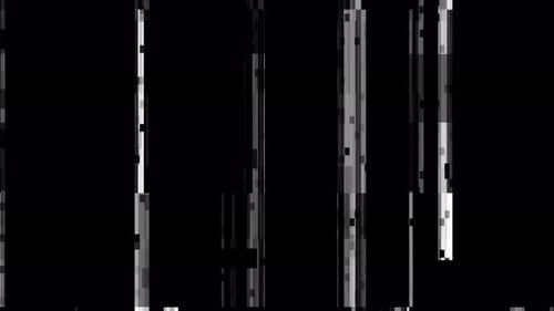 Mapa de deslocamento de distorção de falha de sinal digital Vfx em imagens em loop sem costura em preto e branco