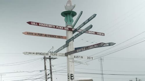 World travel Direction Sign in Barrow Utqiagvik, Alaska