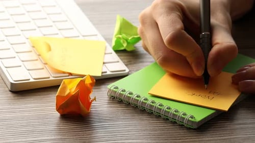 Creative Office: Writing Notes on Sticky Notes