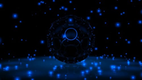 Background with Falling Blue Particles, Figure, 3D Render, Exclusive, Unique Design