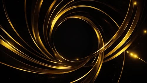 Elegant Golden Abstract Swirl Loop Background