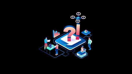 Diverse people exploring technology and problem-solving concepts.