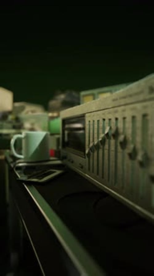 Blurry Shot of Various Electronics