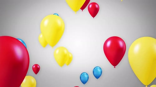 Colorful Balloons Floating Up for Celebrations Background