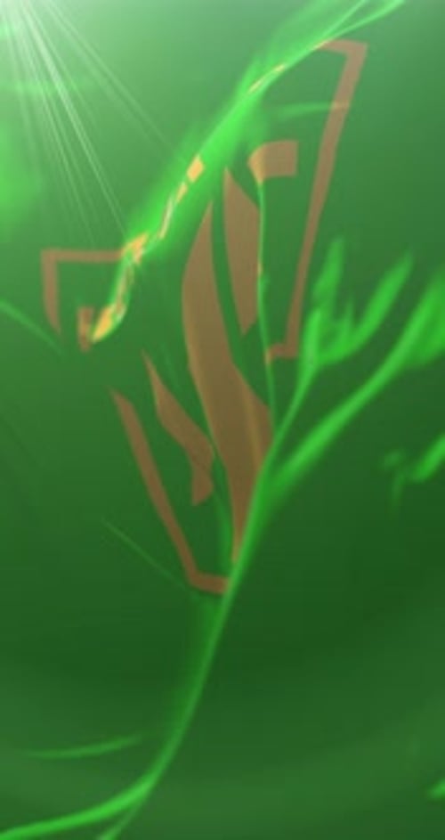 Fluid Waving Logo Reveal on Green Background