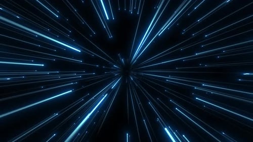 Leuchtende Neonstrahlen in Bewegung.