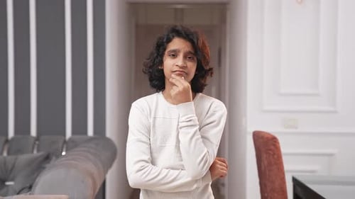 Upset Indian teenager kid boy
