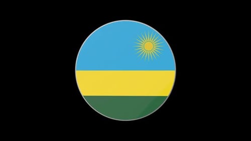 Rwanda Flag 3D Spinning Logo Animation