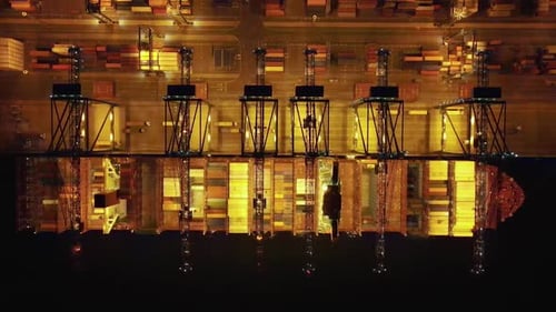 Time lapse Container , container ship in export and import business and logistics. Shipping cargo.
