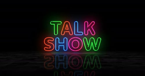Talkshow-Symbol glühende Neon-3D-Lichter