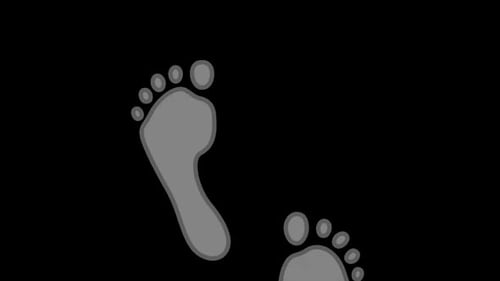 Animated Flat Design Footprints Walk Cycle