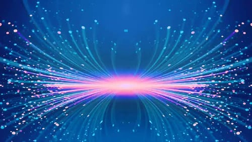 4k Explosion Of Particles Bright Pink Light Blue Background