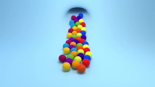 Colorful Spheres Fall and Reveal Animation