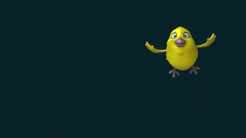 Fun 3D cartoon bird (with alpha channel included)