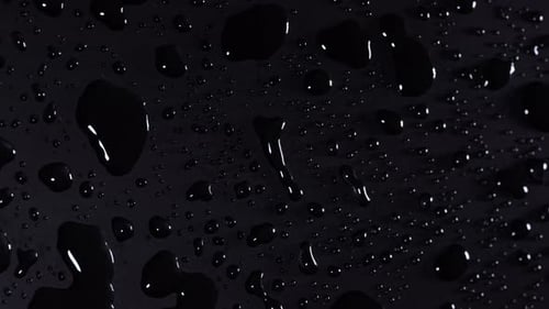 Water Droplets on Black Surface