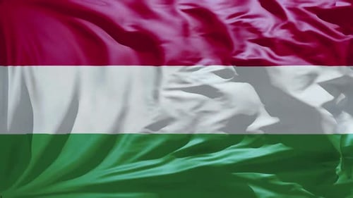 Waving Hungarian Flag Realistic Animation