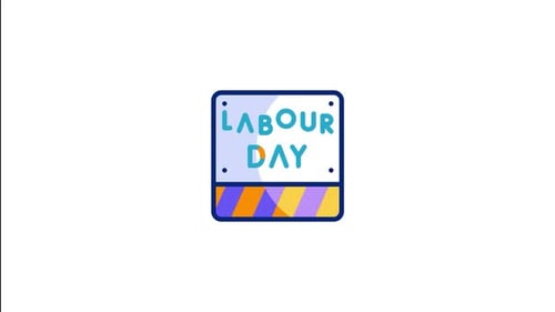 Labour Day Animated Icon with Flat Design
