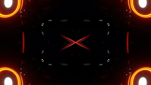 White And Orange Flashing Neon Abstract Kaleidoscope Background Vj Loop In 4K