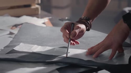 Tailoring Workshop Tracing and Marking Garment Patterns on Dark Fabric