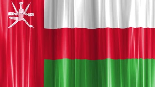 Oman Flag Waving Like a Silk Curtain Loop