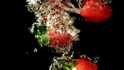 Strawberries Fall Into a Whirlpool