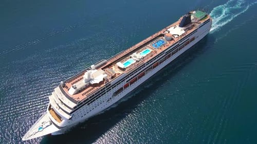Luxury Cruise Ship Sailing on the Ocean
