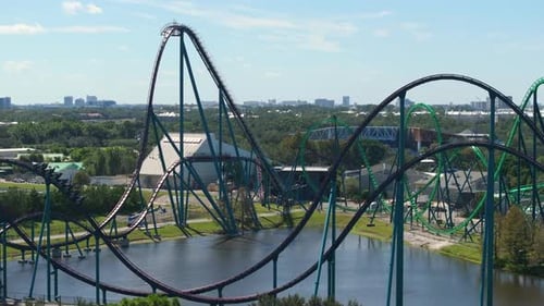 Amusement Park in Orlando Florida with Rollercoaster Attractions USA Tourist Destination