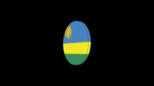 Seamless Loop Rwanda Flag 3D Circle Animation