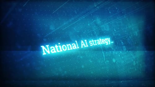 Futuristic Glowing Digital Text Reveal on Grid Background