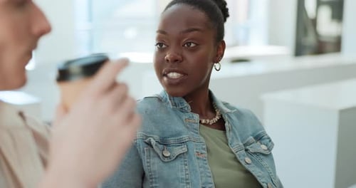 Woman Talking in Casual Workplace Setting