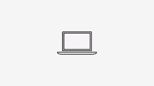 Minimalist Animated Laptop Line Art Icon