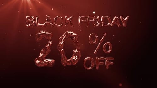 Fluid Metallic Black Friday 20% Off Text Reveal