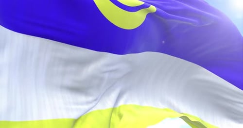 Buryatia Flag Waving And Rotating Camera 4K
