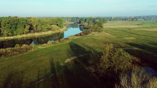 Summer Green Fields In Nature Park In Summer