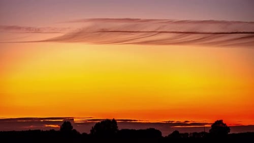 Beautiful Golden Sunset Over a Natural Horizon