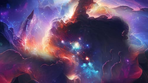 Open space video footage. Space gas clouds.