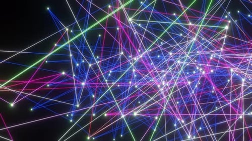 Abstract Digital technology Network glowing dots and lines background 3D rendering