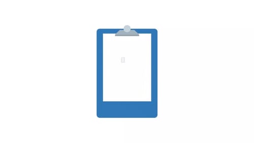 Animated Flat Design Clipboard with Documents