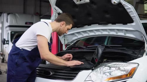 Computer Diagnostics of the Car in Garage