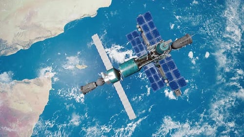 Erkundung der Internationalen Raumstation aus der Vogelperspektive über die Erde