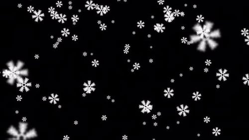 Snowflake Falling Alpha Channel Background 4K