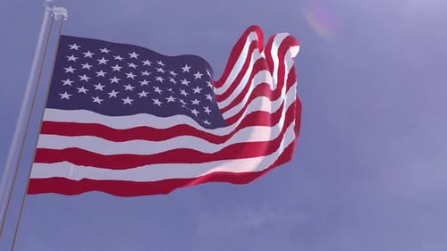 Waving American Flag for Patriotic Celebrations