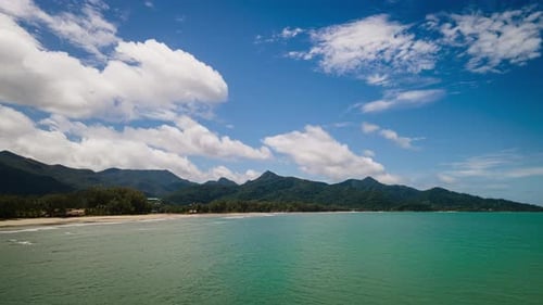 4K Drone Timelapse and Hyperlapse with Beautiful Landscape Scenery in Paradise Flying Low to Water A