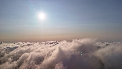 Aerial View of White Clouds in a Blue Sky