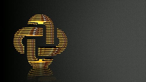 Abstract Golden Geometric 3D Object Rotating Animation