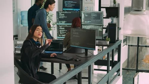 Asian Data Admin Working with Hologram and Coding Language