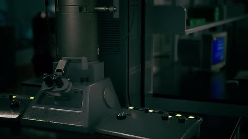 Modern Scientific Laboratory Equipment with Blinking Lights