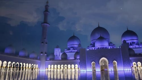 Islamic Motion effek Mosque Dubai