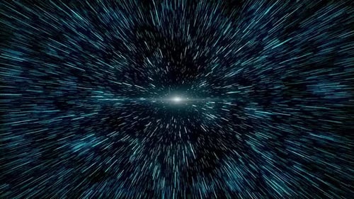 Abstract Blue Lines Moving at Speed Through Space