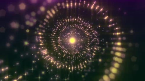 Sparkling Gold Particle Light Tunnel Background Animation